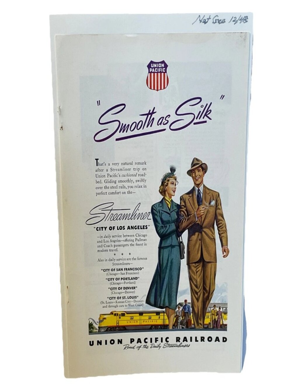 1948 Union Pacific Railroad Vintage Ad Streamliner Train National Geographic Dec - Picture 1 of 10